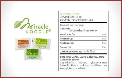 Miracle Noodle Nutrition Information